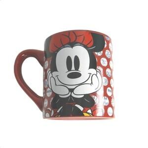 Minnie Mouse‎ Ceramic Coffee Mug Cup Black Red Mini Polka Dots 14 Oz Disney